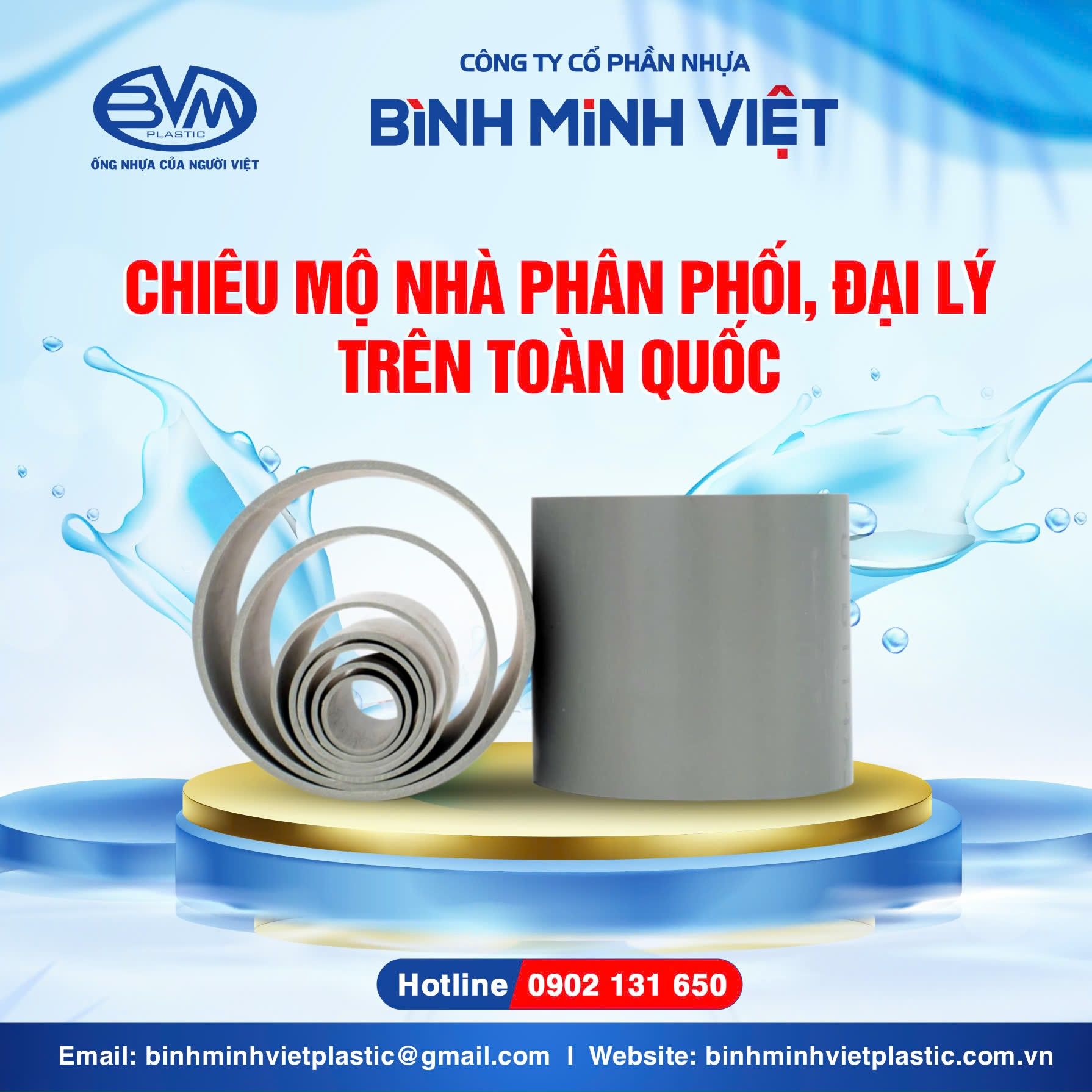 chieu mo dai ly - BINH MINH VIET PLASTIC JSC is Recruiting Distributors Nationwide - Công ty cổ phần Nhựa Bình Minh Việt