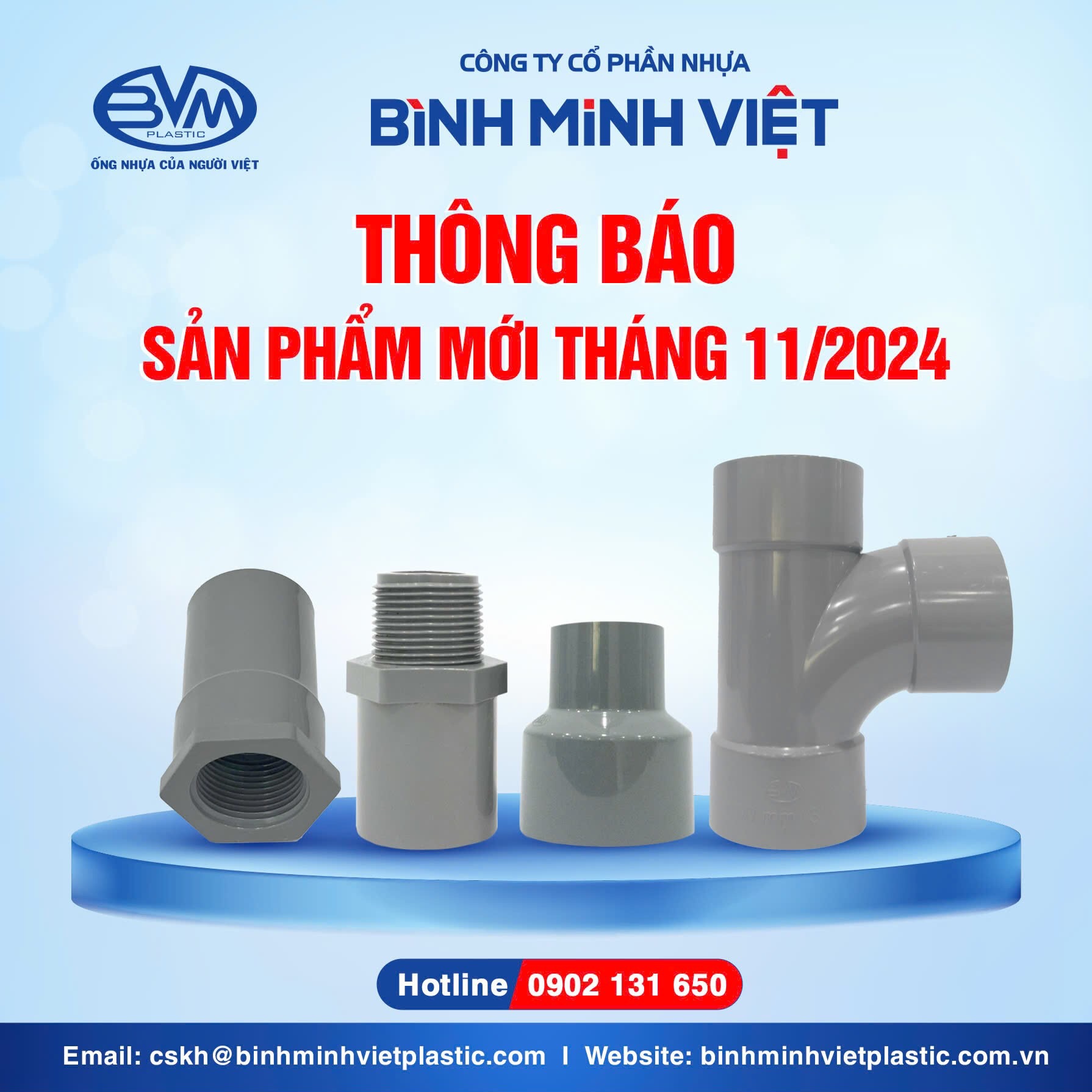 Bảng giá phụ kiện tháng 11 - 2024 - NHỰA BÌNH MINH VIỆT