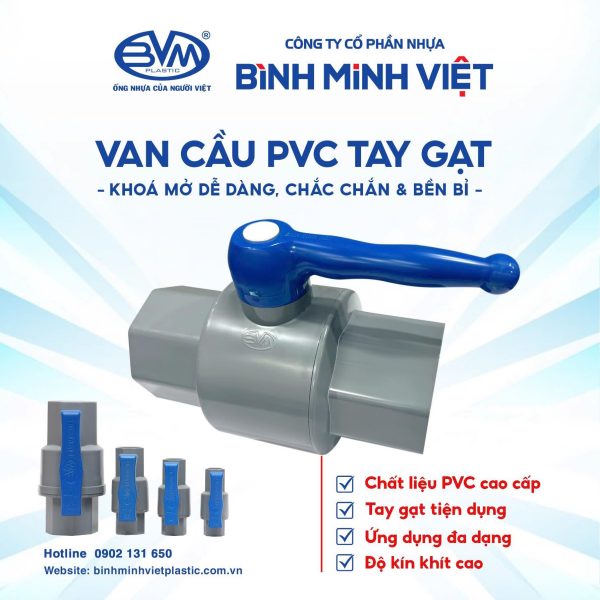 van cau co tay gat - PVC Globe Valve with Lever Handle – A Quick & Durable Flow Control Solution - Công ty cổ phần Nhựa Bình Minh Việt